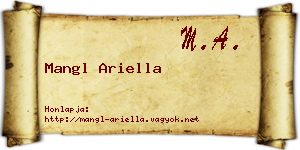 Mangl Ariella névjegykártya